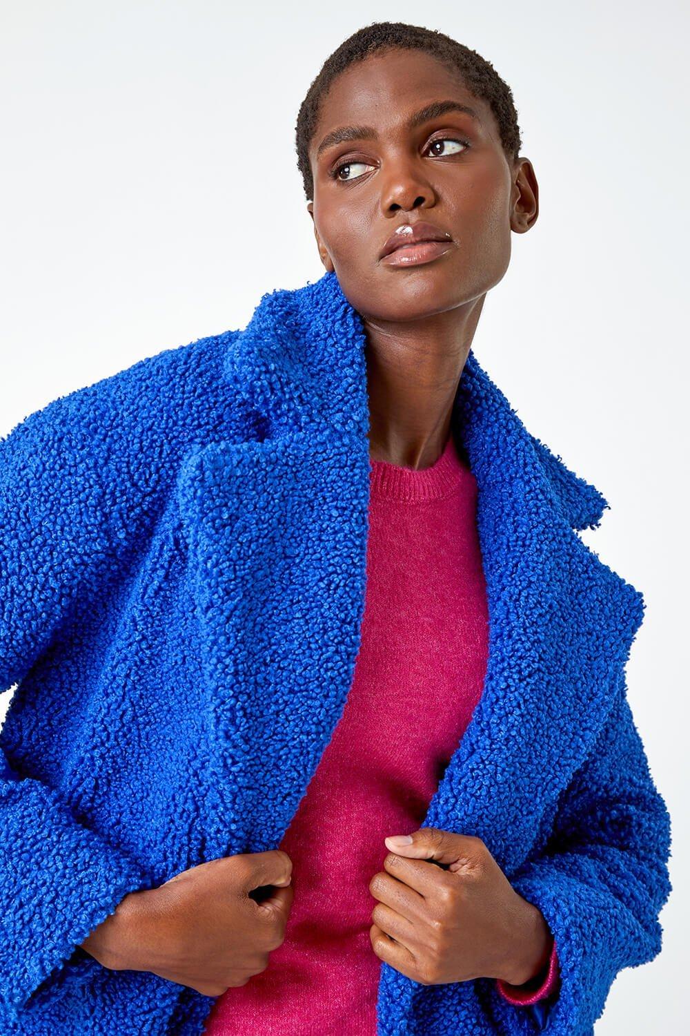 Royal blue hotsell teddy coat