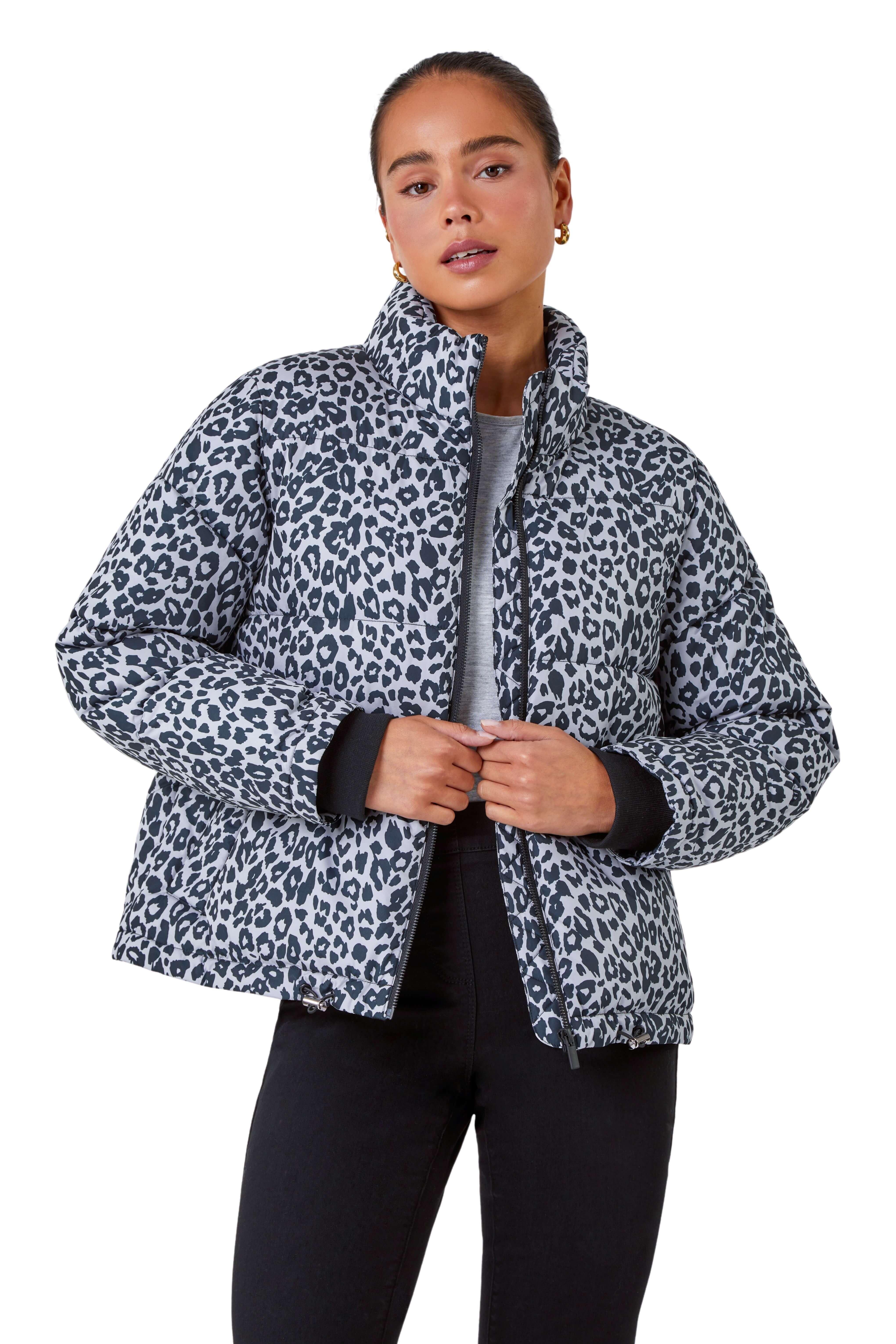 Animal print hotsell puffer coat