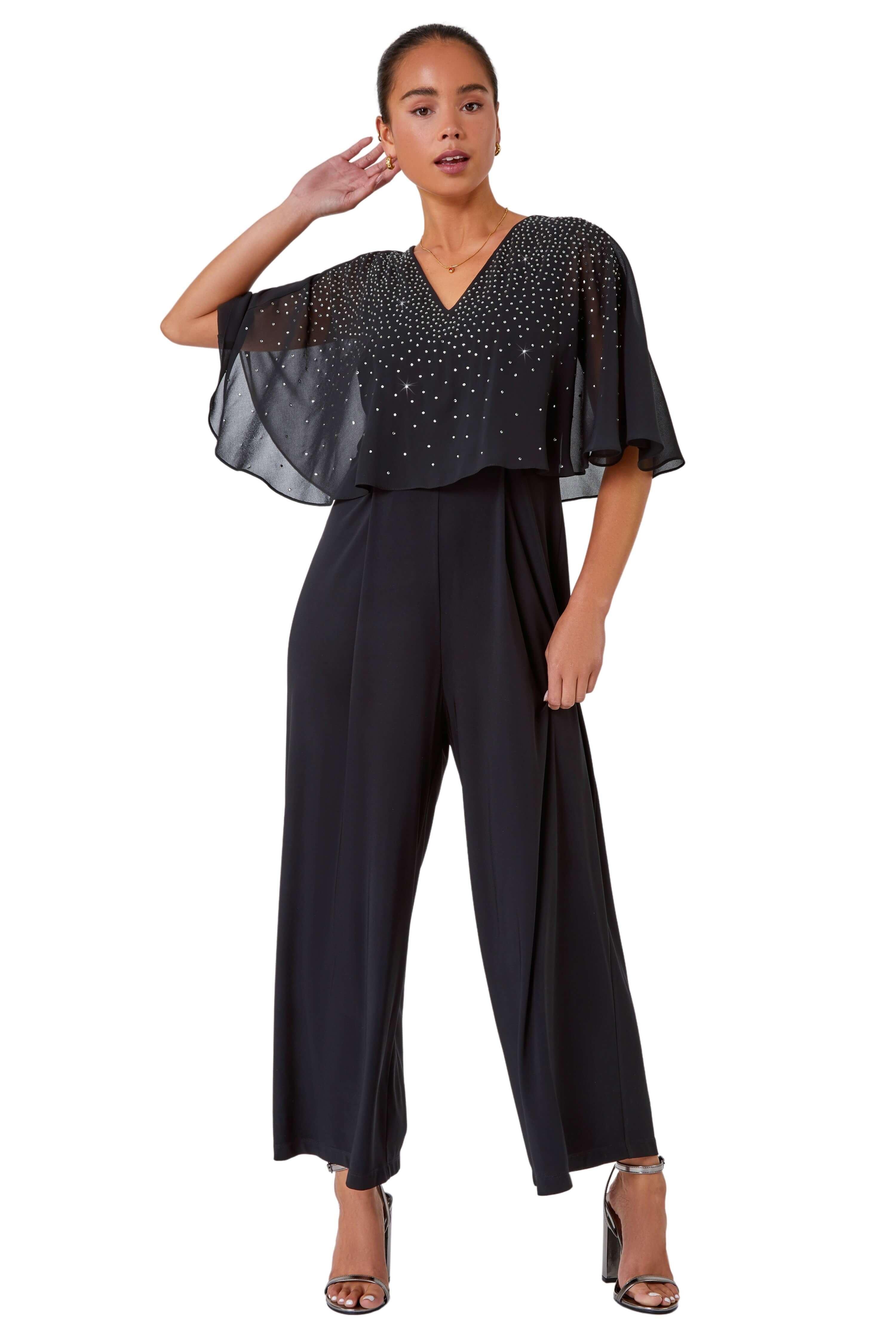 Wallis black overlay store jumpsuit