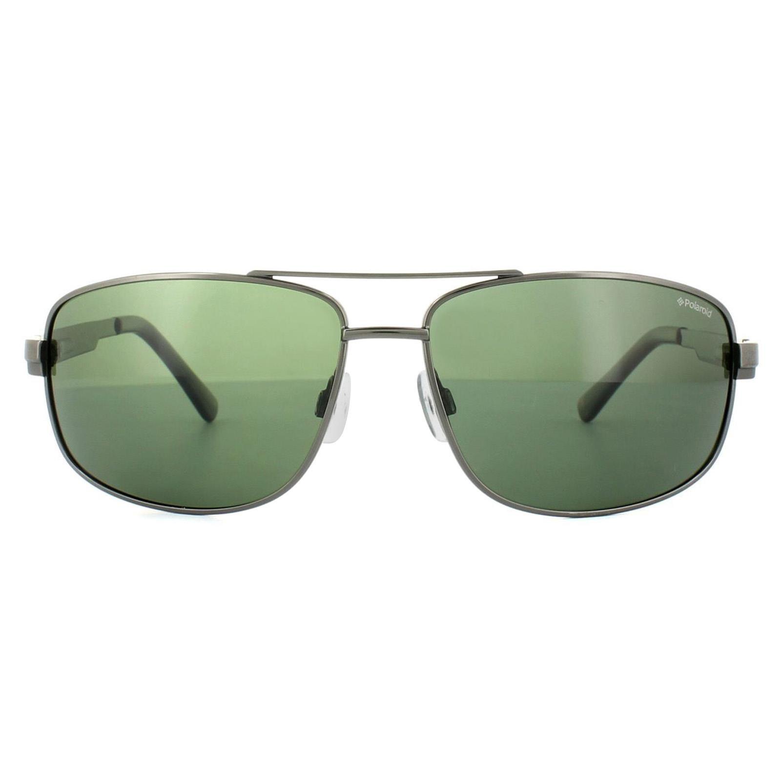 Sunglasses | Aviator Black Green Polarized Sunglasses | Polaroid