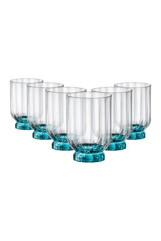 Bormioli Rocco Water Glasses Diamond Blue 390 ml - 6 Pieces