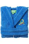 United Colors of Benetton United Colors 100% Cotton Kids Bathrobe with Hoodie 7-9 Years Old Blue thumbnail 4
