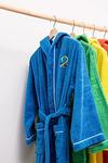United Colors of Benetton United Colors 100% Cotton Kids Bathrobe with Hoodie 7-9 Years Old Blue thumbnail 5