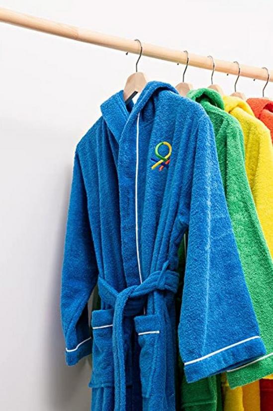 United Colors of Benetton United Colors 100% Cotton Kids Bathrobe with Hoodie 7-9 Years Old Blue 5
