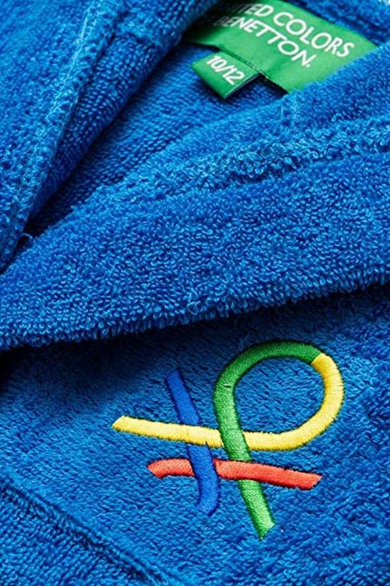 United Colors of Benetton United Colors 100% Cotton Kids Bathrobe with Hoodie 7-9 Years Old Blue 6