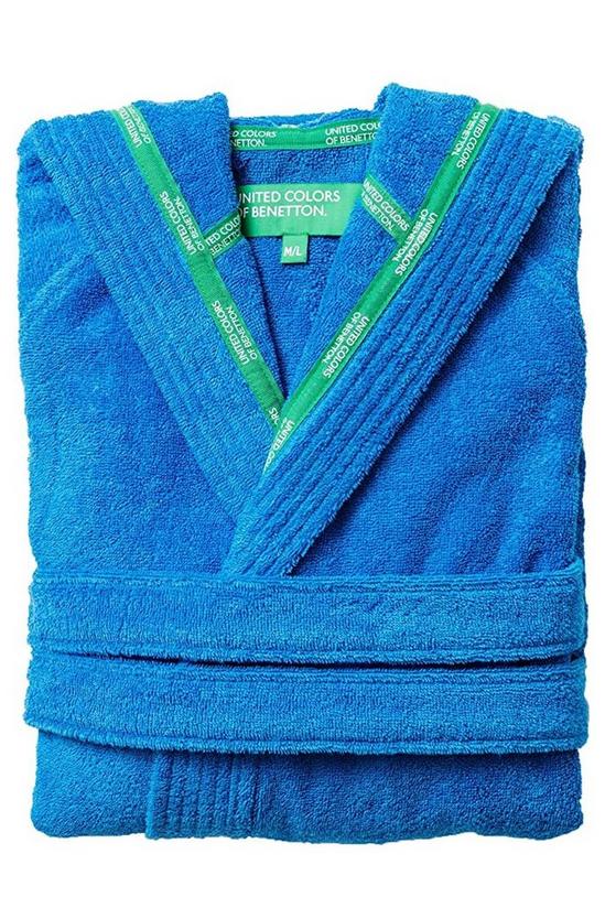 United Colors of Benetton United Colors 100% Cotton Bathrobe with Hoodie L/XL Blue 1