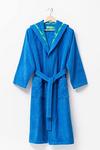 United Colors of Benetton United Colors 100% Cotton Bathrobe with Hoodie L/XL Blue thumbnail 2