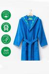 United Colors of Benetton United Colors 100% Cotton Bathrobe with Hoodie L/XL Blue thumbnail 3