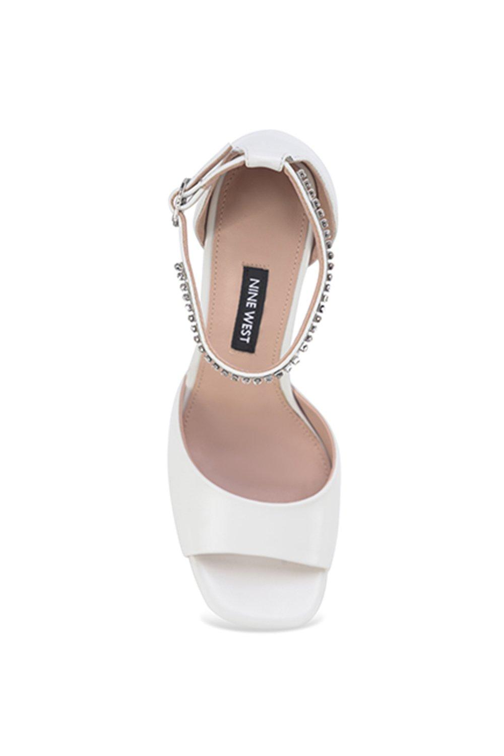 Nine west hot sale white heels