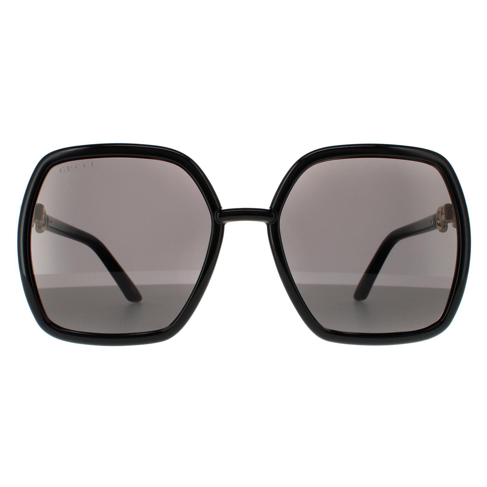 Sunglasses | Square Black and Gold Grey Sunglasses | Gucci