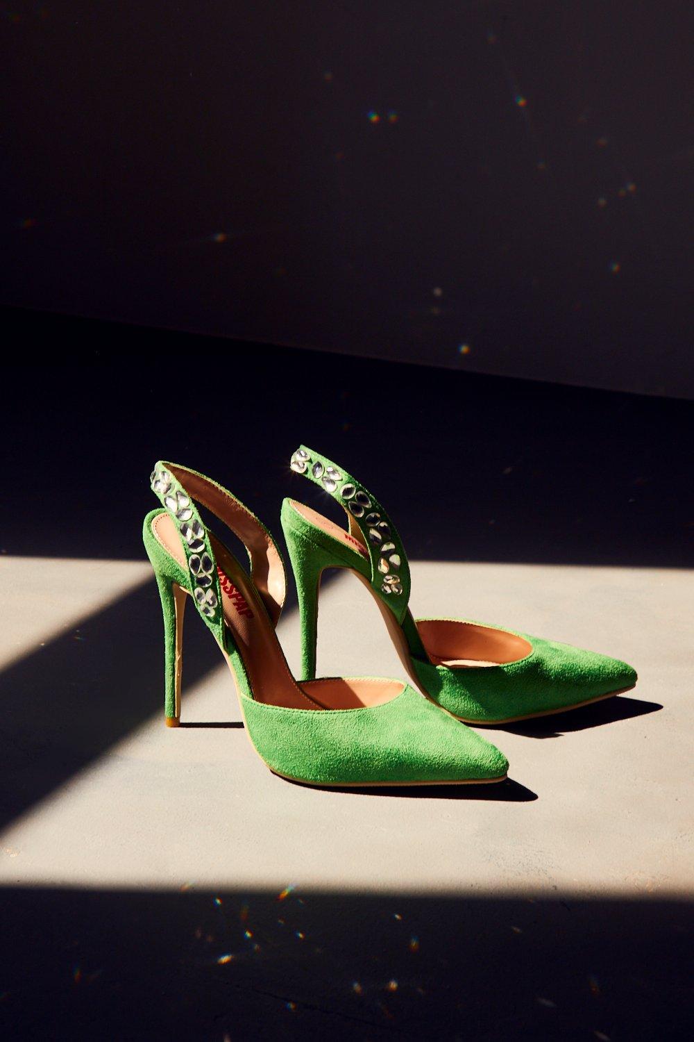 Lime shop snakeskin heels