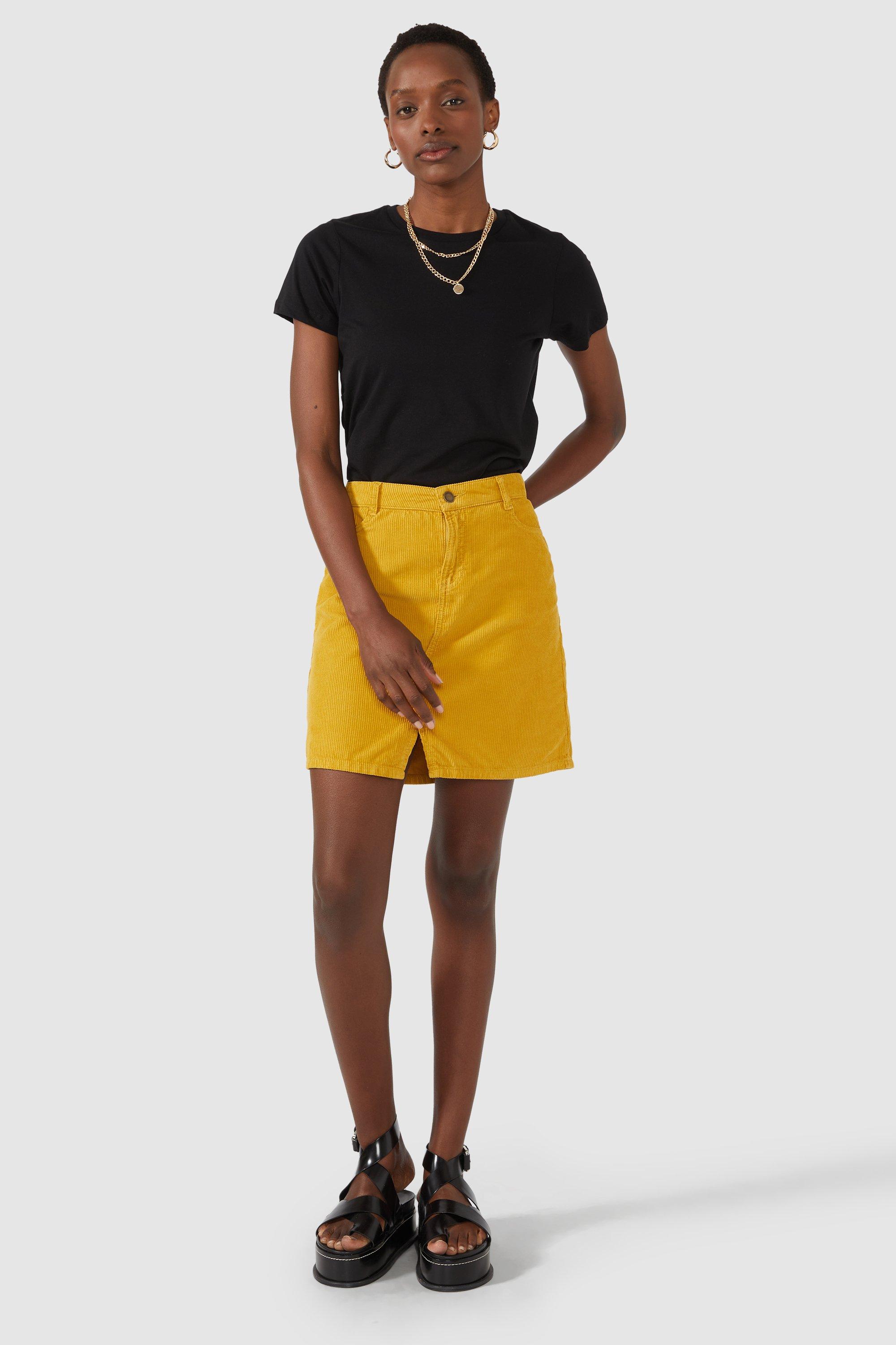 Corduroy skirt outlet yellow