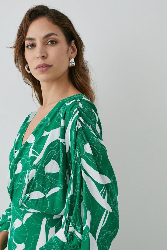 Dresses | Green Floral Print Batwing Wrap Midi Dress | Principles