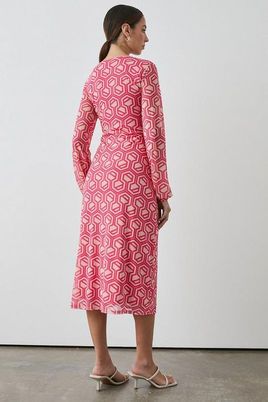 Principles Pink Geo Jersey Wrap Dress 4