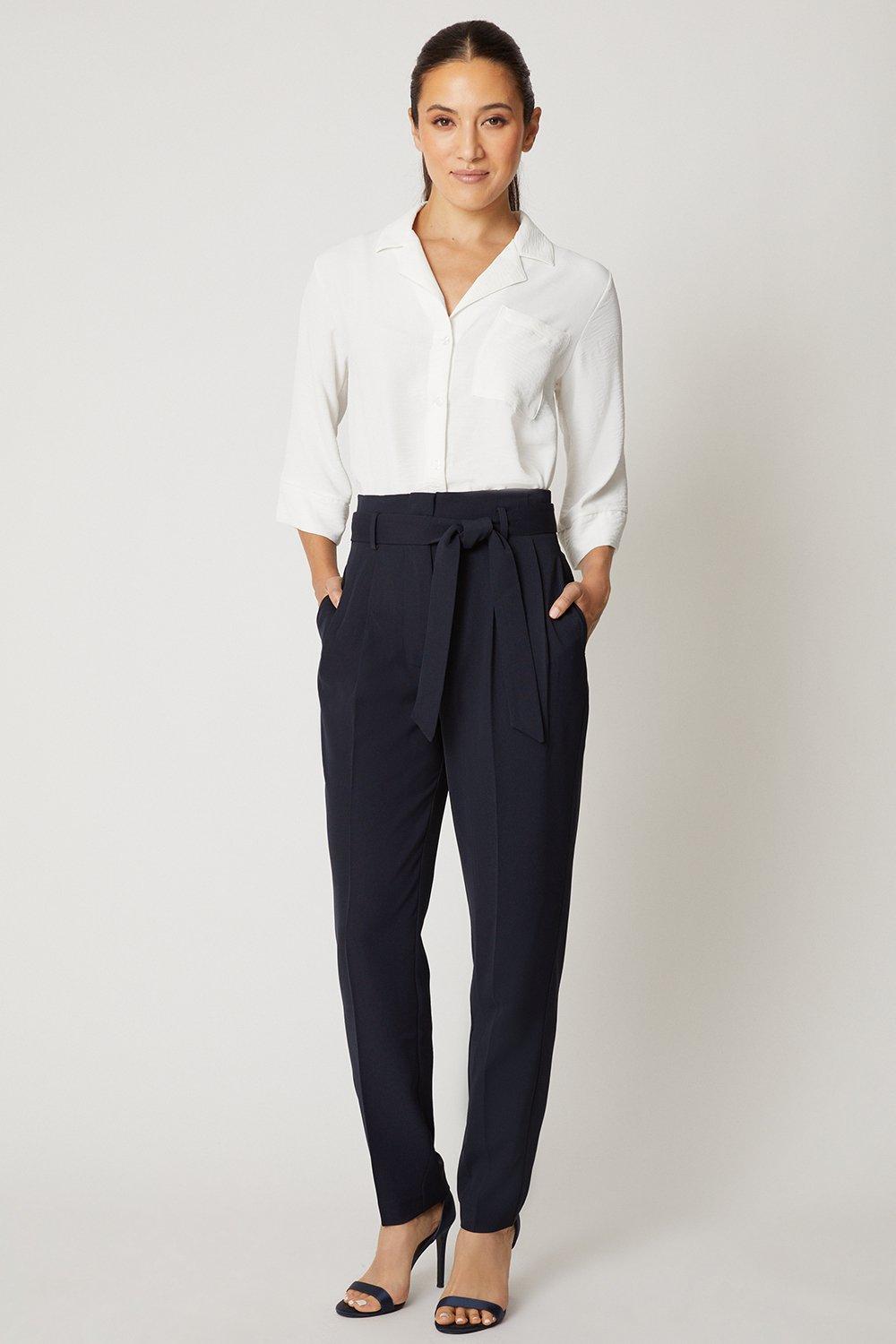 Trousers | High Waist Paperbag Tapered Trouser | Principles