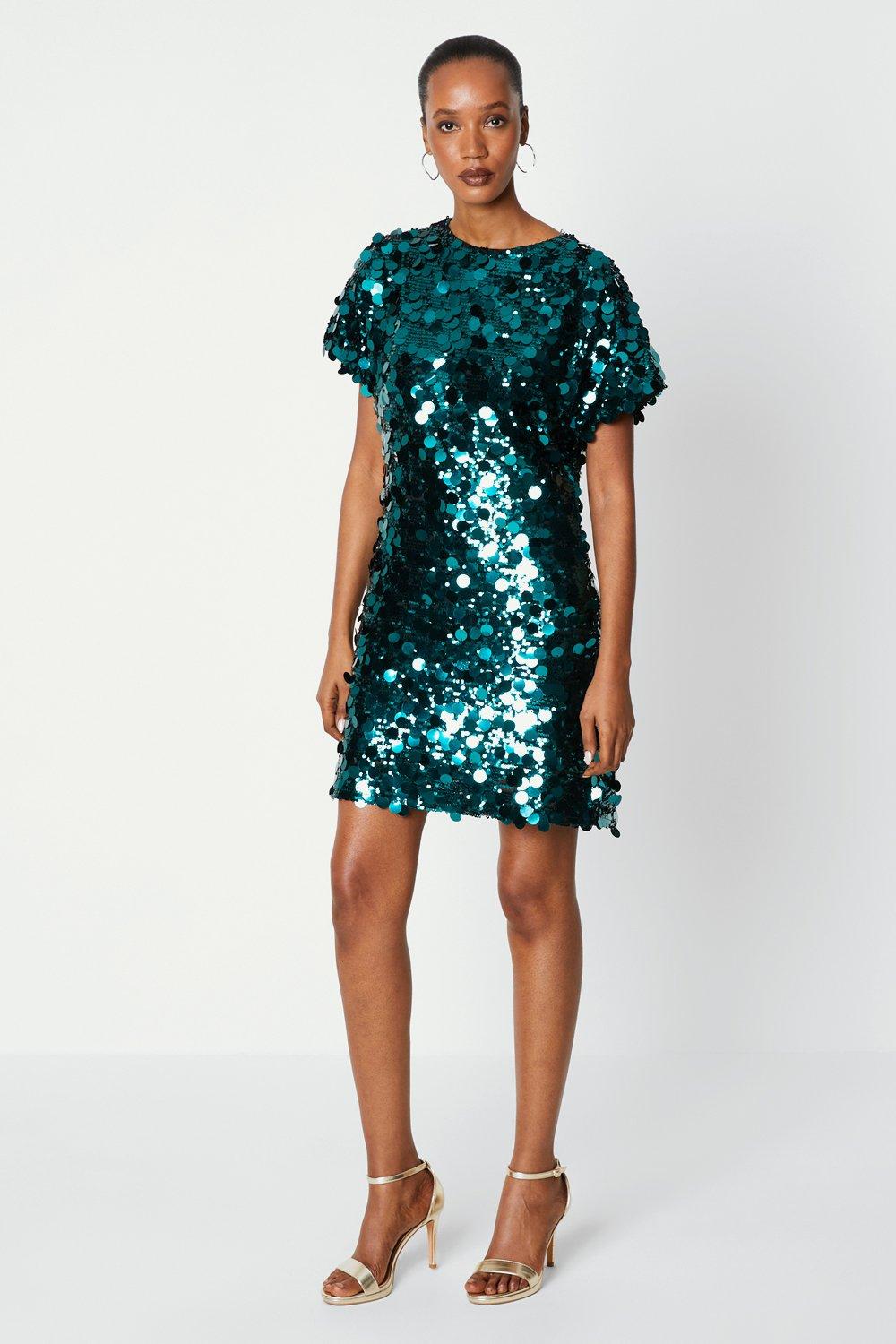 Disco Sequin Shift Dress