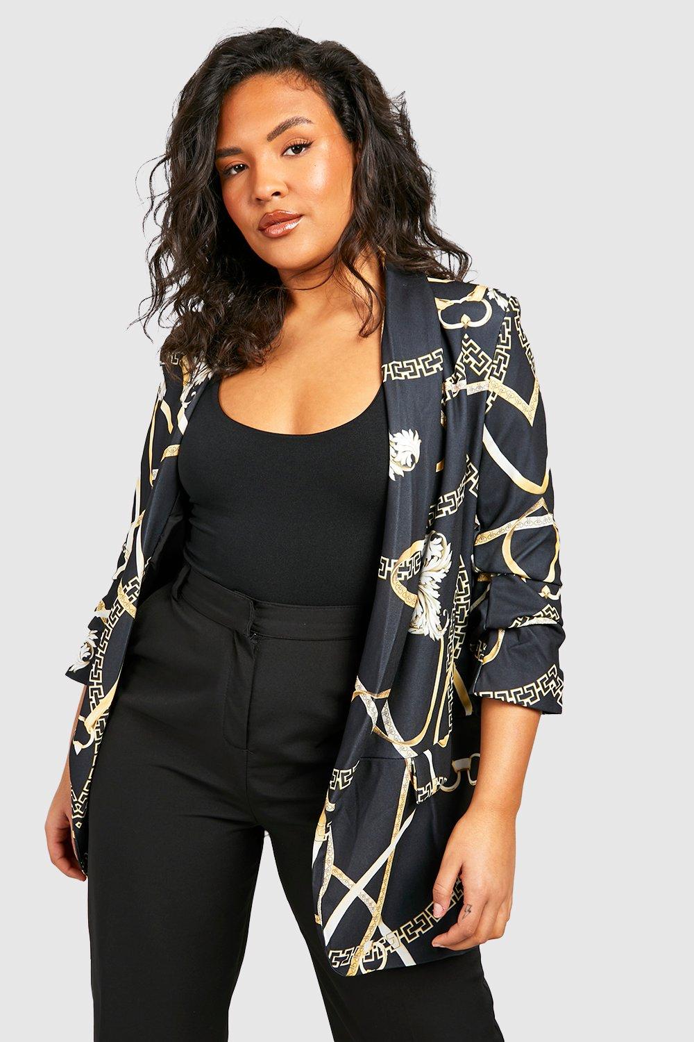 Plus size snake outlet print blazer