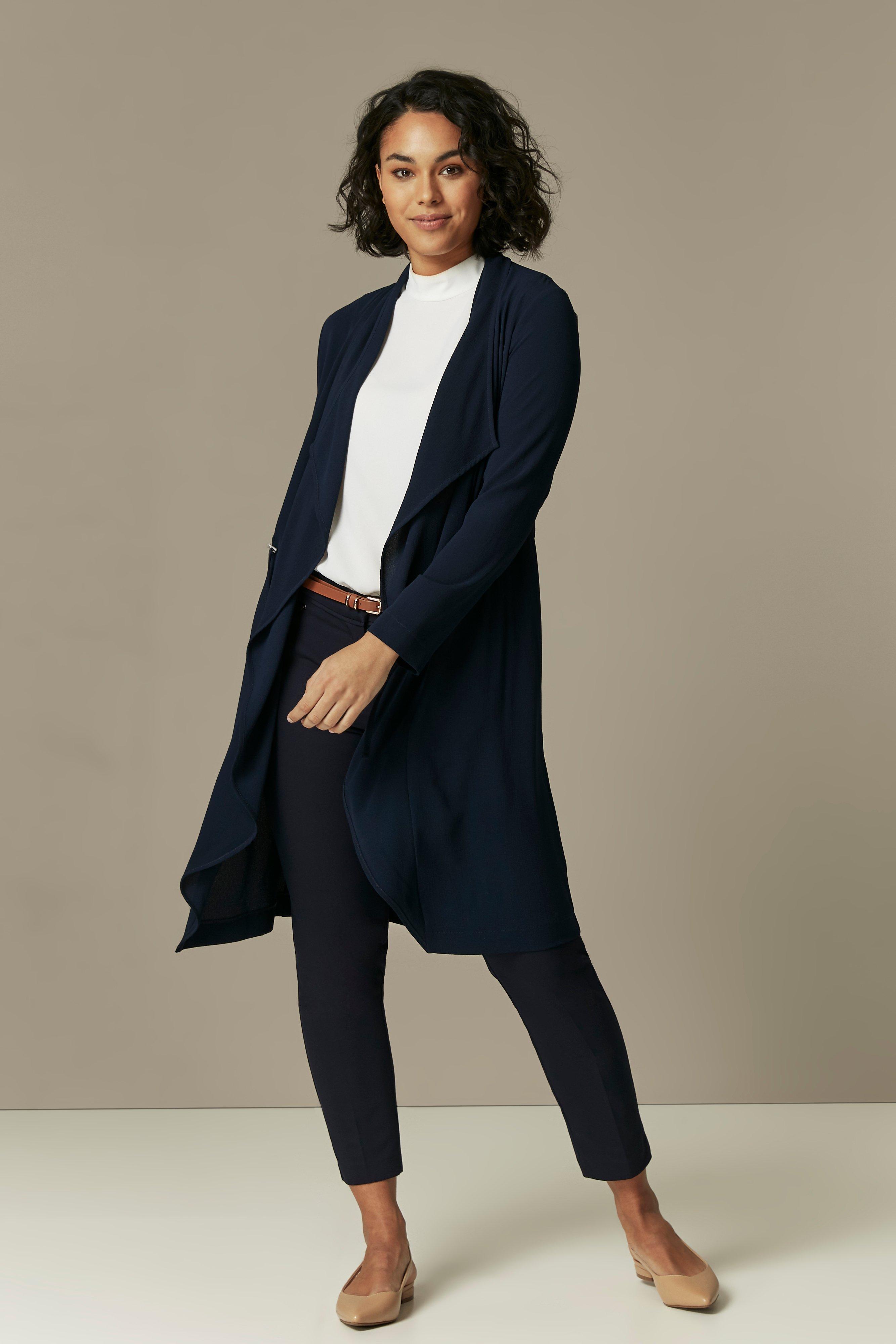 Navy waterfall hotsell duster coat